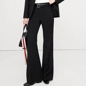 Banana Republic High Rise Flare Italian Wool Pant 10P Black 826931